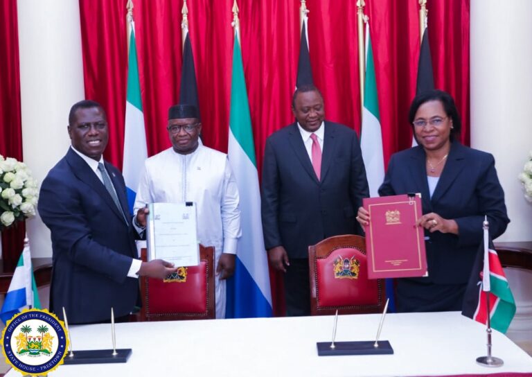 Sierra Leone’s Minister of Foreign Affairs and International Cooperation Presides Over Signing of 7 Memoranda with Kenyan Counterpart