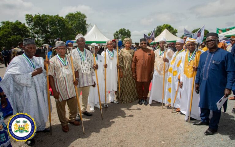 Sierra Leone’s President Julius Maada Bio Recognises and Coronates Eight New Paramount Chiefs, Encourages Them to Be Peace Ambassadors