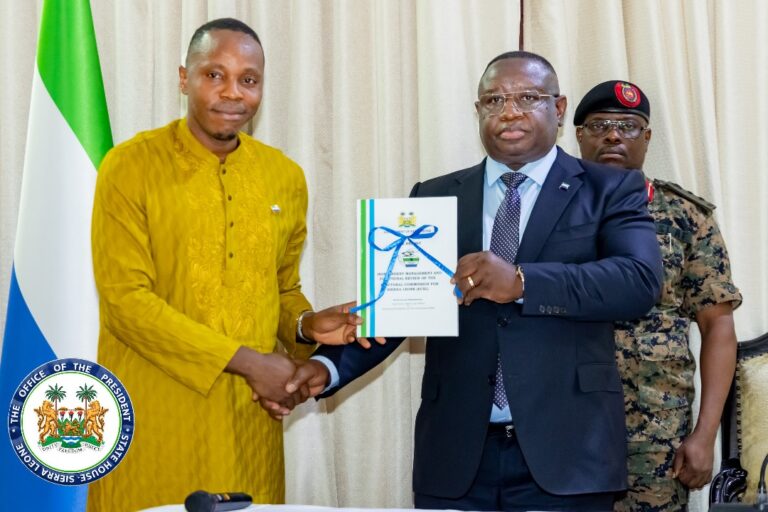 Sierra Leone’s President Julius Maada Bio Receives Report On Independent Review Of ECSL And Other Electoral Bodies, Calls For National Implementation