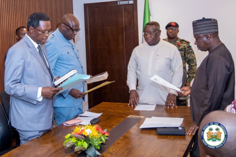 Sierra Leone’s President Julius Maada Bio Presides Over Swearing-In Of Two Deputy Ministers